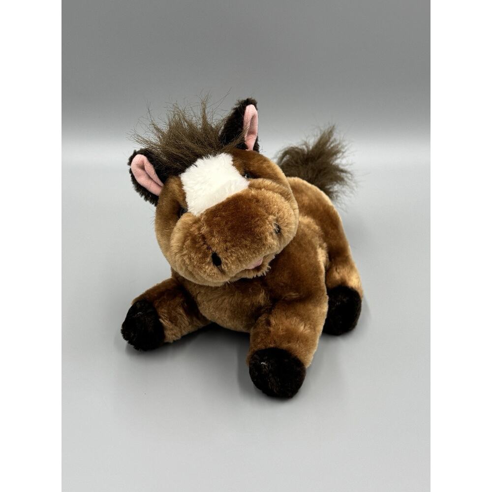 Vintage Brown White Horse Pony Plush JC Penney Company 8” Stuffed Animal
